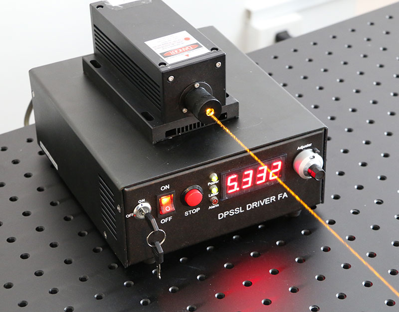 589nm 50mW Yellow Laser Diode Pumped Laser CW/TTL/Analog - Click Image to Close